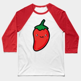 Adorable red chilli pepper kawaii Mexican spicy food cute hot sauce Baseball T-Shirt